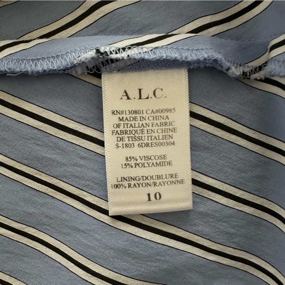 A.L.C. Striped One Shoulder Midi Dress - Picture 9 of 10